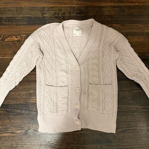 Abercrombie & Fitch Light Pink Cable Knit Cardigan